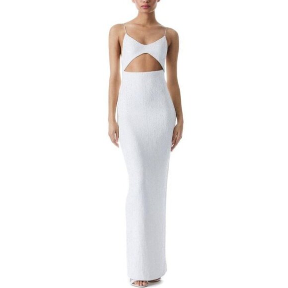 NWT! ALICE + OLIVIA Valli Fitted Cutout Cami Sequin Midi Dress Size 8 - Picture 1 of 8